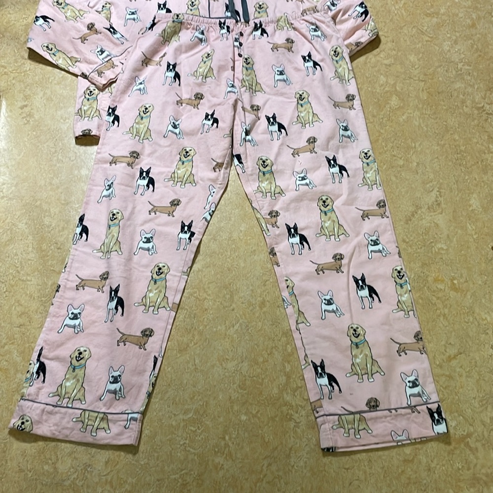 VGUC PJ Salvage Multi-breed Dogs Pink Flannel PJ Set Size XL Golden Frenchie - Picture 3 of 9